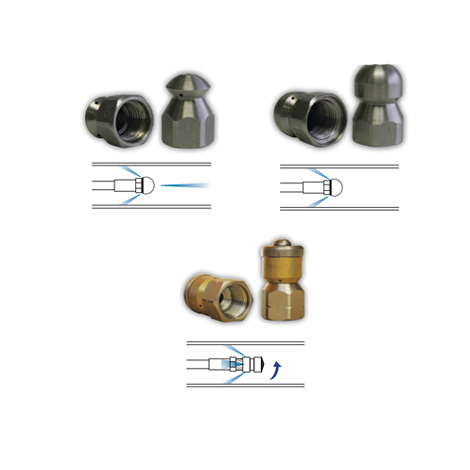 Storm Jet Sewer Nozzle Kit - Professional Laser, Mole & Roto Jet Nozzles for Drain Cleaning - Perfect for Home Plumbing, Commercial Sewer Lines & Industrial Pipe Maintenance