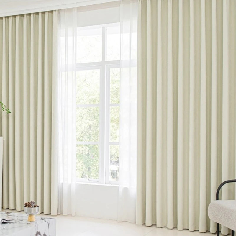 Rachel Textured Chenille Blackout Curtains for Bedroom - Thermal Insulated Noise Reducing Window Drapes, Custom Size Available, Perfect for Nursery, Living Room & Home Theater