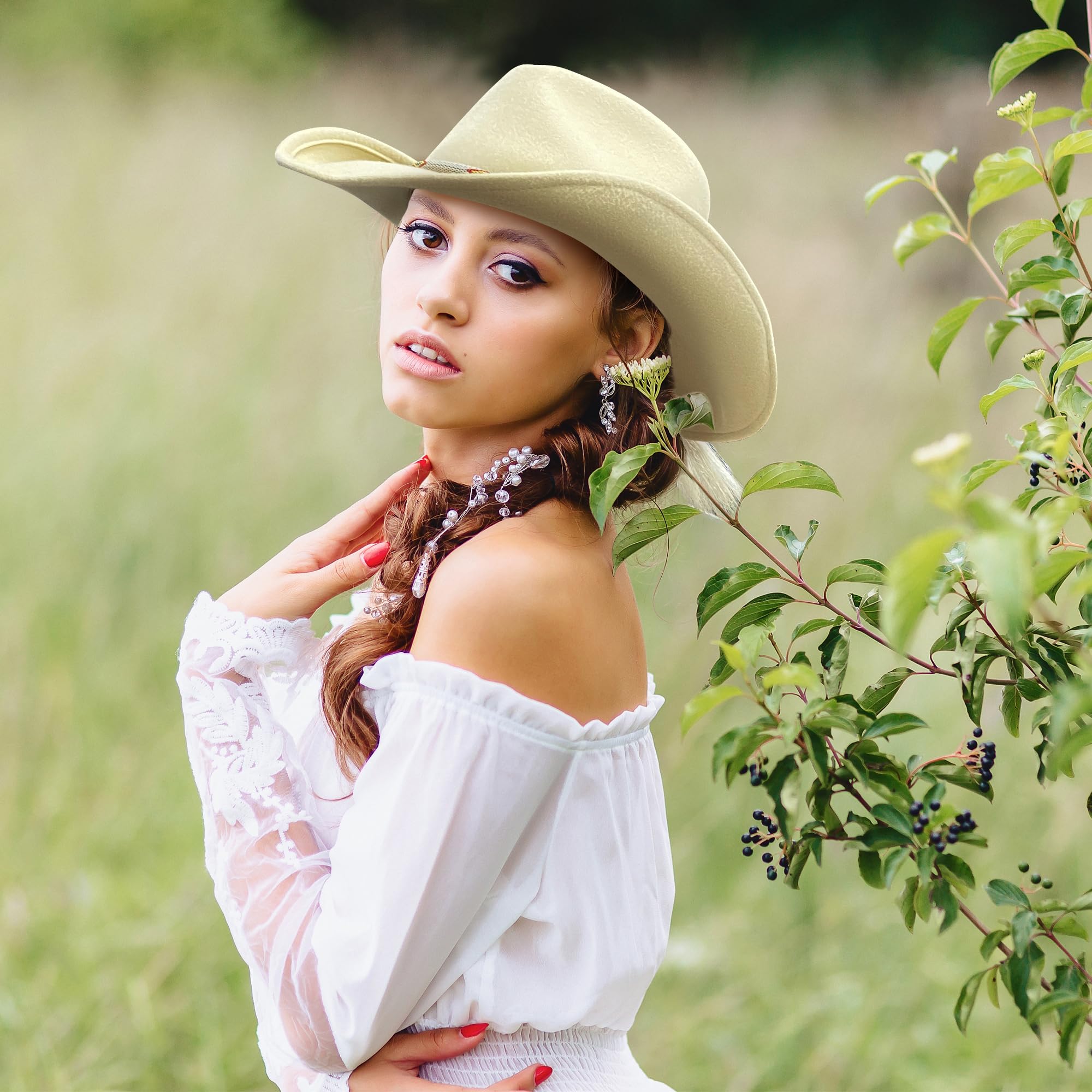 Authentic Australian Wool Cowboy Hat for Men & Women - Western Cowgirl Hat with Wide Brim, Felt Outback Fedora Style | Perfect for Rodeo, Country Music Festivals & Outdoor Adventures