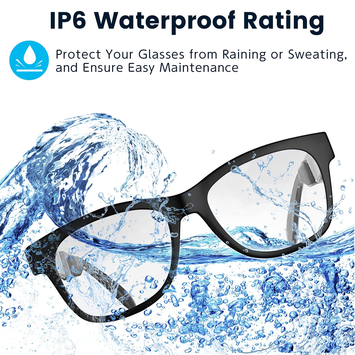 Upgraded Smart Bone Conduction Bluetooth Glasses with Open-Ear Headphones, Photochromic Blue Light Blocking Lenses, IPX6 Waterproof - Hands-Free Calls & Music - Perfect Gift for Dad & Men - Ideal for Running, Cycling & Outdoor Activities