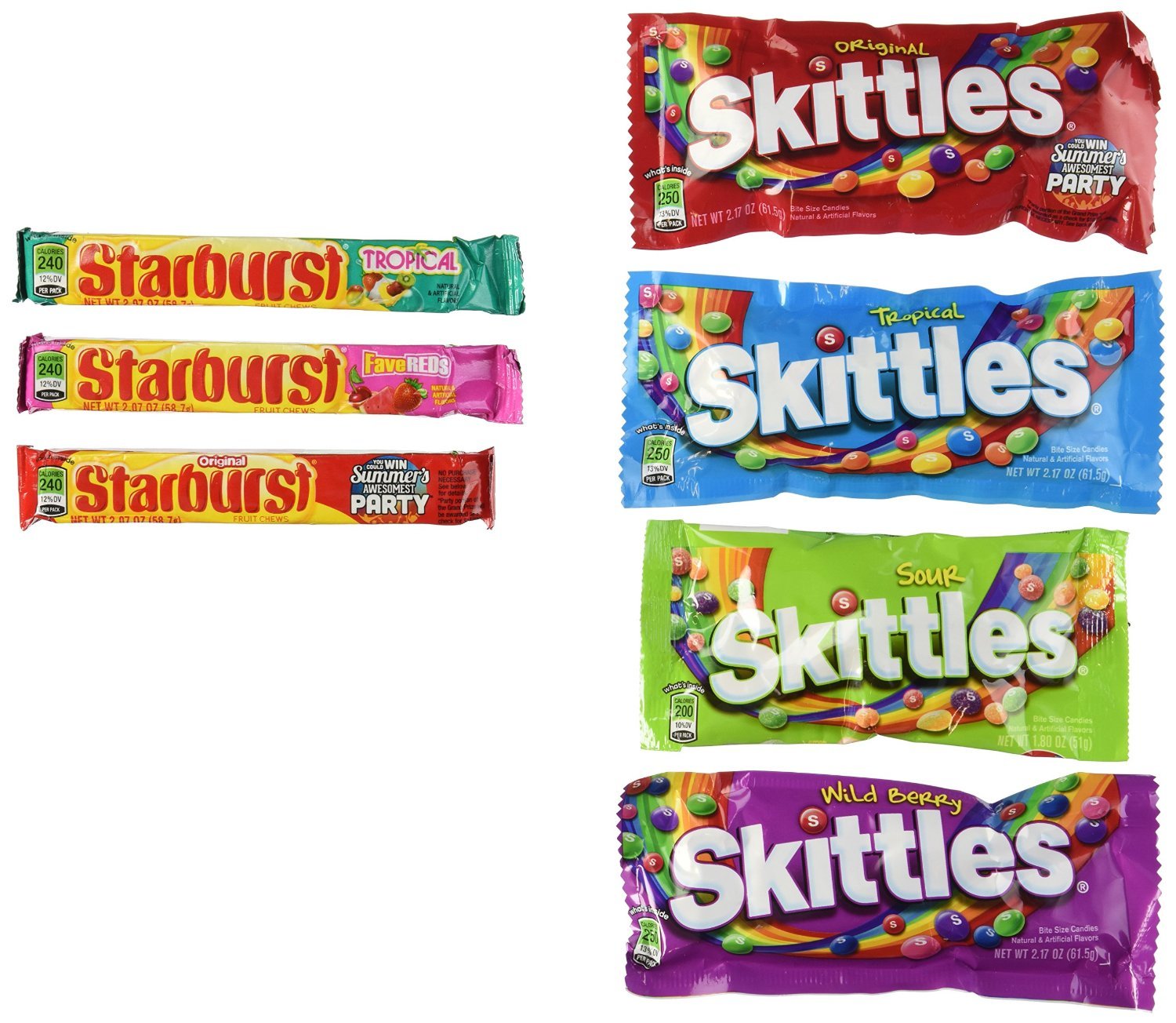 Skittles & Starburst Candy Variety Pack - 30 Count (2 Pack) | Bulk Assorted Fruit Flavors | Perfect for Halloween, Party Favors, Office Snacks & Movie Nights