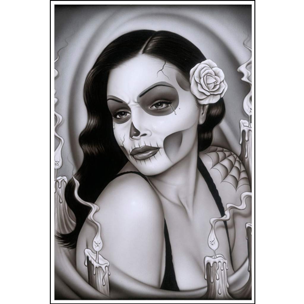 Spider Mexican Sugar Skull Girl Art Print - Day of the Dead Aria - Wall Decor for Home, Office & Día de Muertos Celebrations