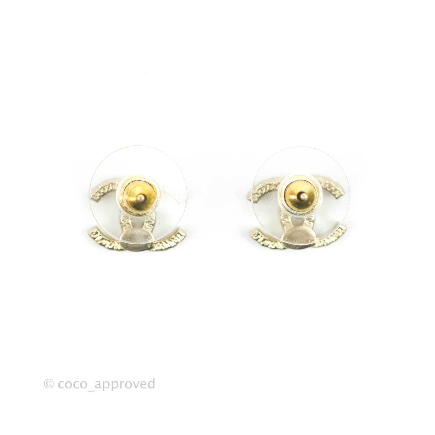 Chanel CC Pearl Crystal Earrings in Gold Tone - 21V Elegant Fashion Jewelry for Women, Perfect for Parties, Weddings & Special Occasions