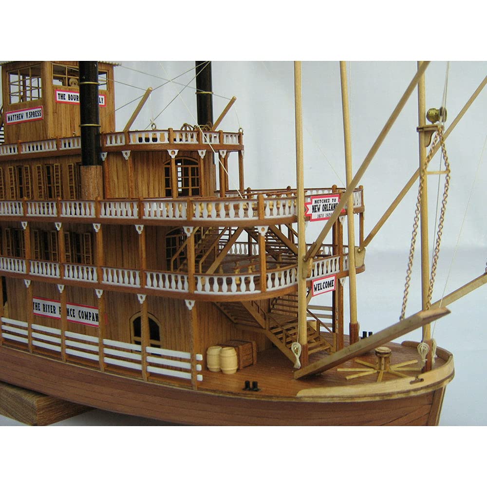 1/100 Scale US Mississippi Steamer Ship Model Kit - Premium Wooden Boat Building Set for Adults & Collectors - Perfect for Home Decoration, DIY Projects and Gift Giving