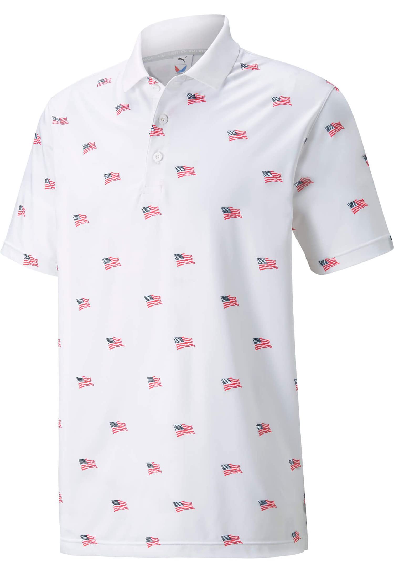 PUMA GOLF Men's Volition Flags Polo Shirt - Moisture-Wicking Performance Golf Shirt for Men - Perfect for Golf Tournaments & Casual Wear