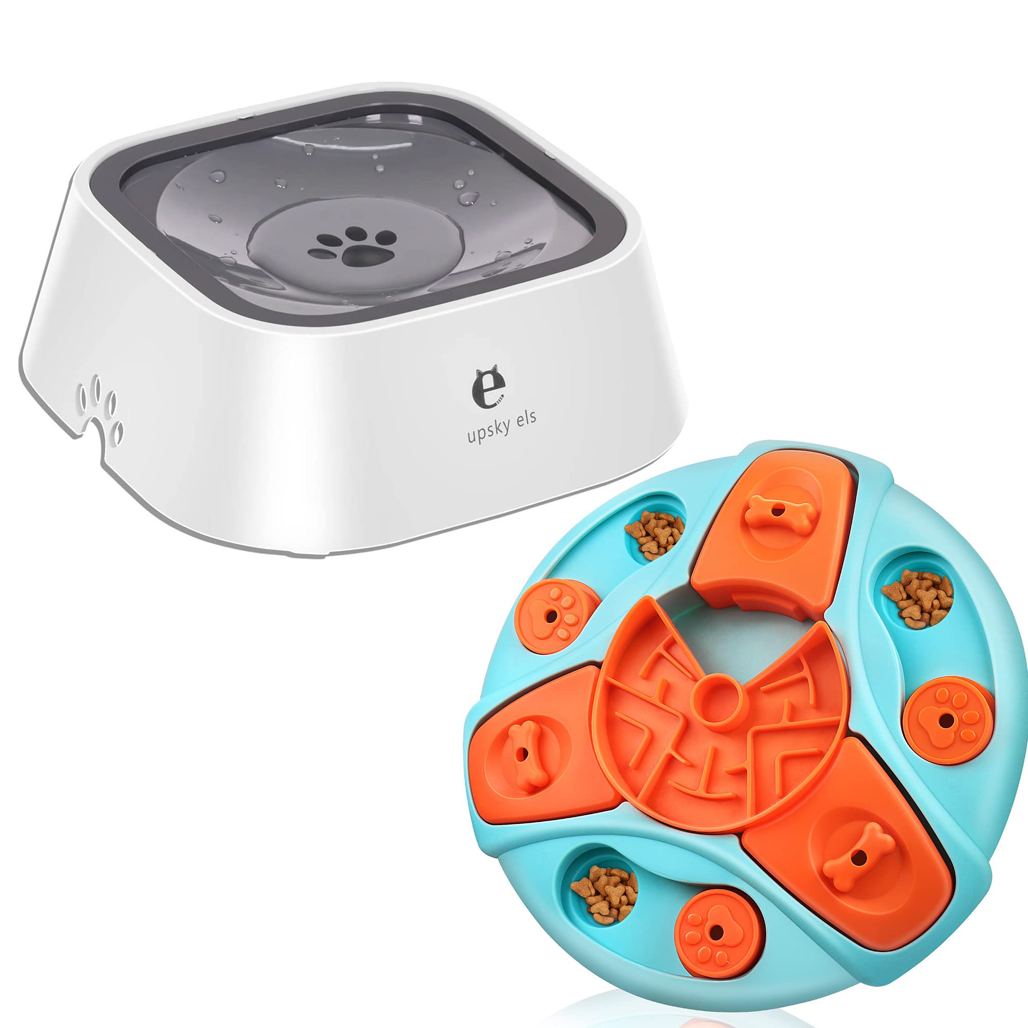 UPSKY Slow Feeder Dog Bowl & Interactive Puzzle Toy - Non-Slip Pet Food and Water Dish for Small Medium Large Dogs - Perfect for Mealtime Enrichment and Mental Stimulation