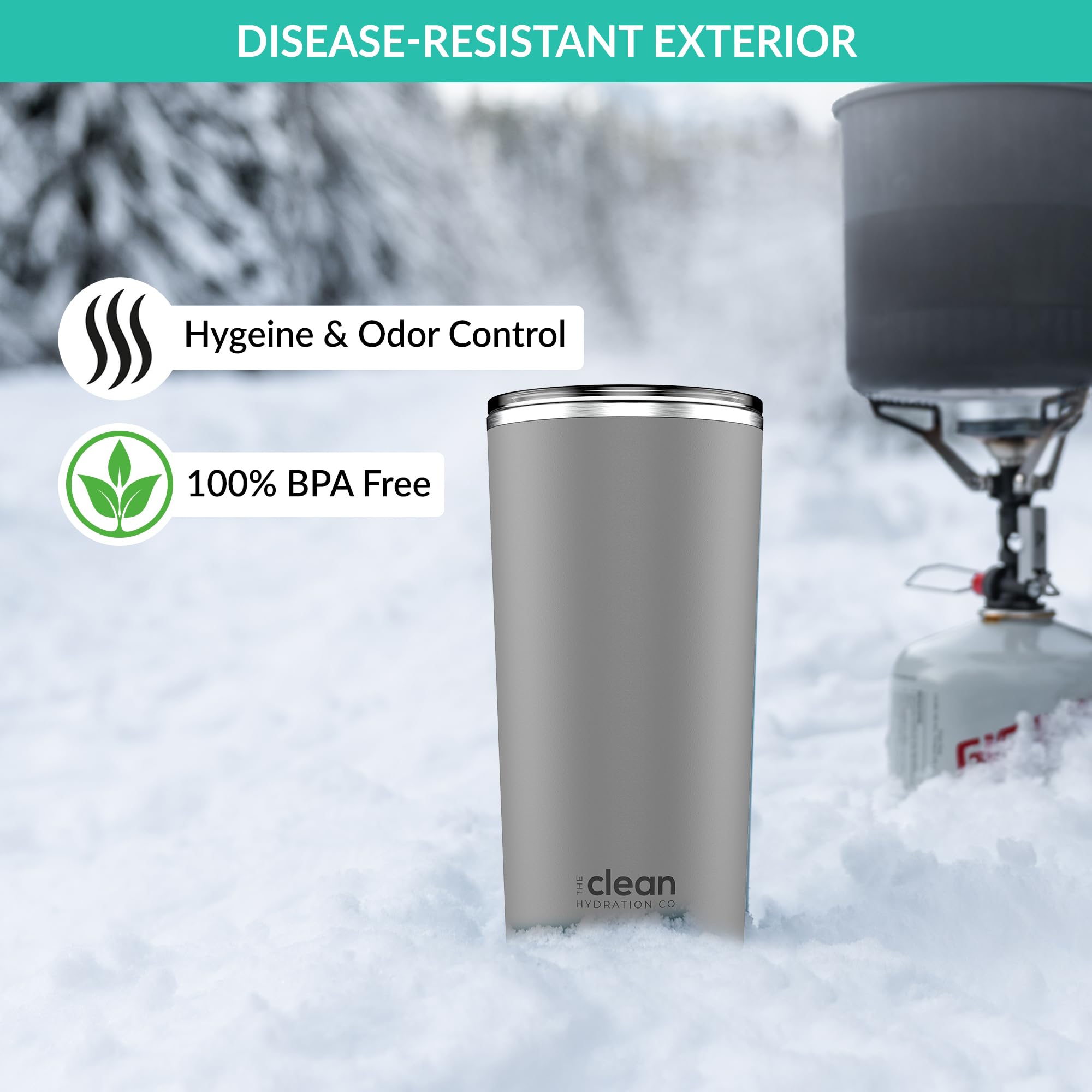 Premium Insulated Coffee Tumbler 20oz - Double Wall Vacuum Stainless Steel Travel Mug with Ceramic Lining & Leak-Proof Lid - Keeps Hot/Cold for Hours - Perfect for Office, Commuting & Outdoor Adventures (Gray)