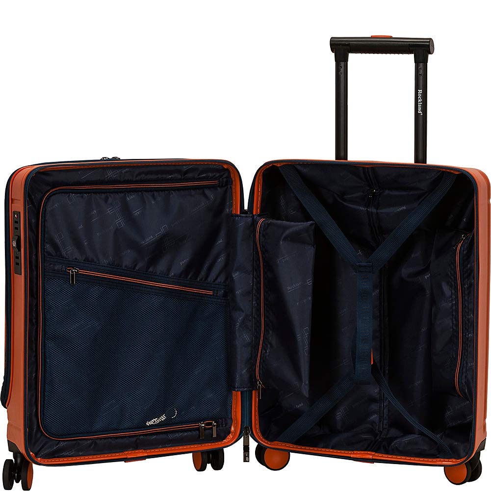 Rockland Tokyo 19-Inch Carry-On Hardside Spinner Luggage with Laptop Compartment - Navy Blue Suitcase for Business Travel & Weekend Getaways