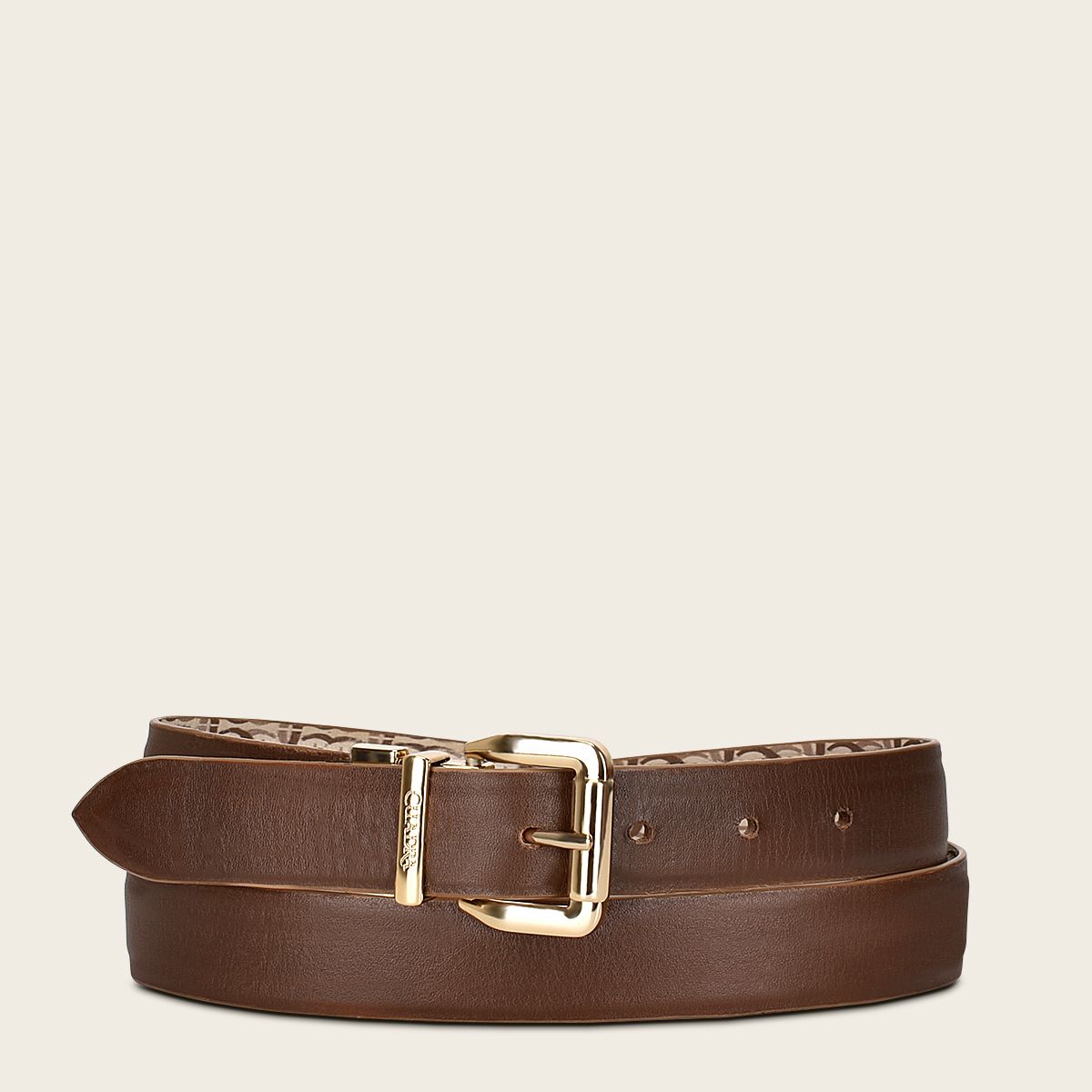 CDA18RS Women's Casual Fashion Cowhide Leather Belt in Beige - Perfect for Everyday Wear, Office Outfits & Stylish Accessories