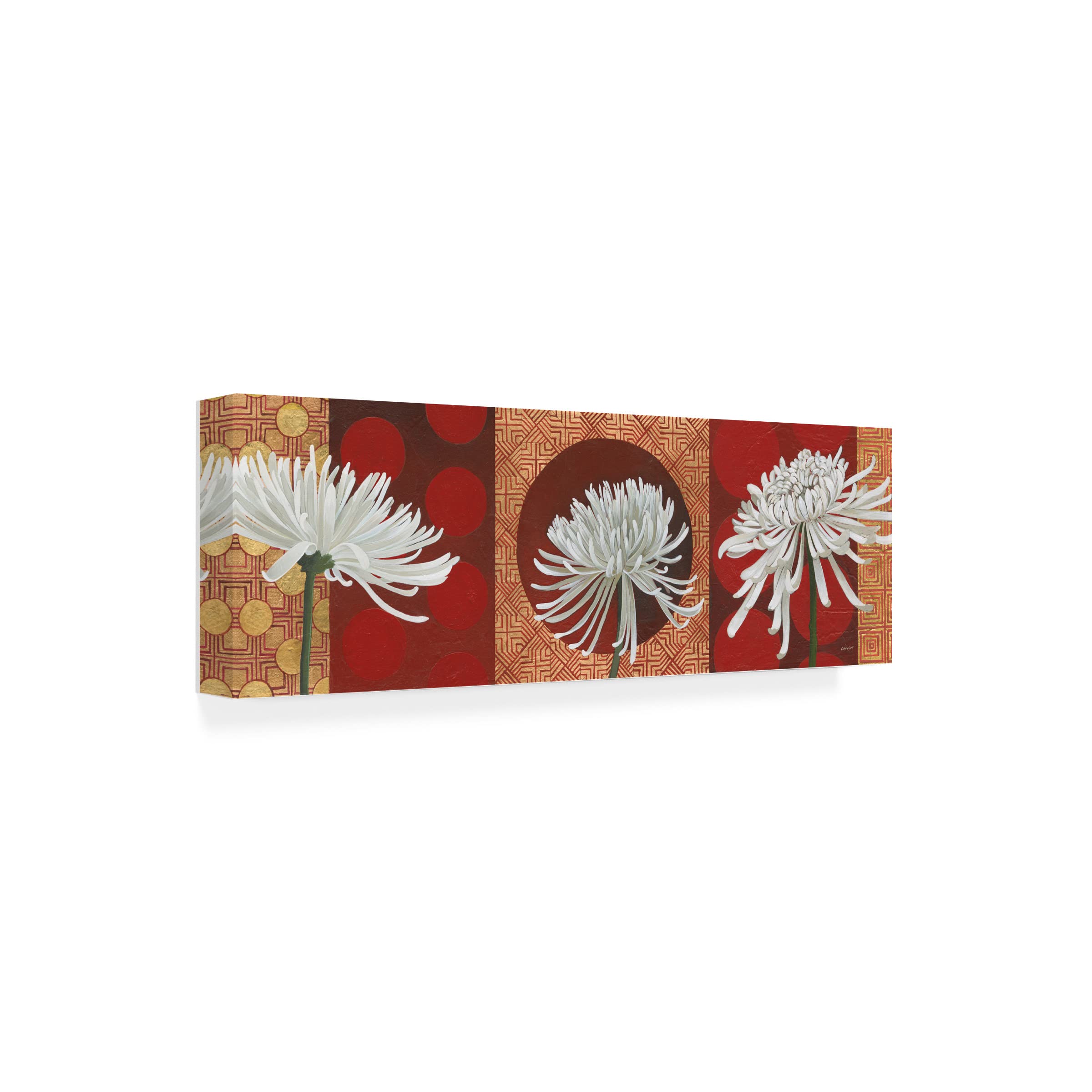 Morning Chrysanthemums V Canvas Wall Art Print by Kathrine Lovell - Floral Home Decor for Living Room, Bedroom & Office - Modern Botanical Painting for Interior Design