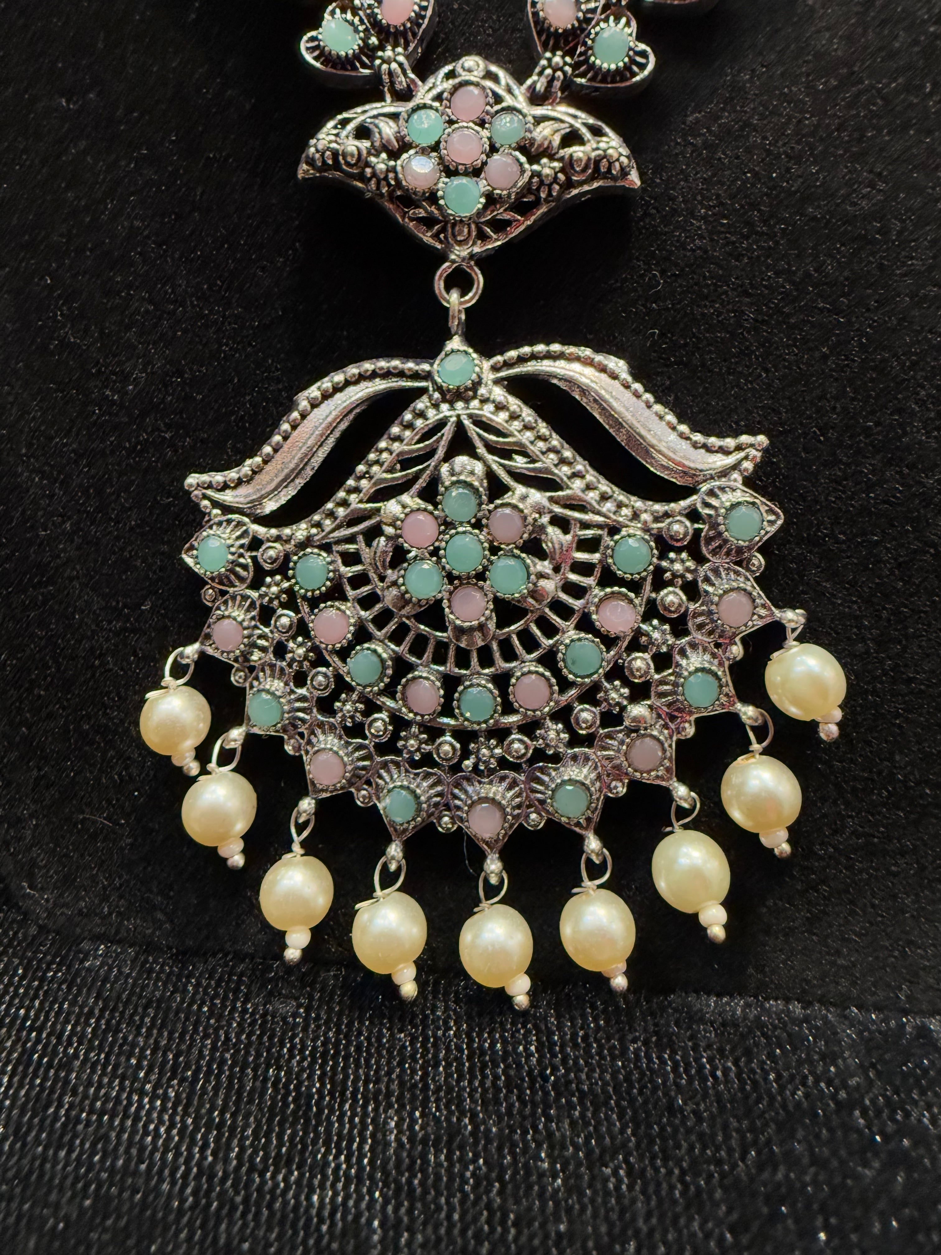 Elegant Multi-Colored Beaded Necklace and Earrings Set with White Beads - Perfect for Parties, Weddings, and Special Occasions