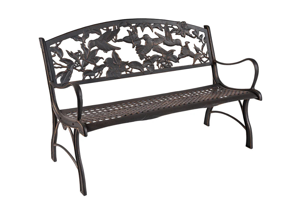 Outdoor Hummingbird Bench - Durable Garden Bench for Patio, Yard & Backyard - Perfect for Bird Watching & Relaxing in Nature