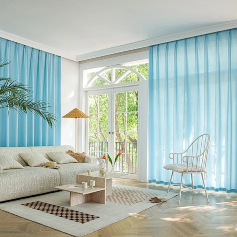 Anna White Polyester Blackout Curtains - Scratch Resistant & Light Filtering Custom Window Treatments for Living Room, Bedroom & Nursery