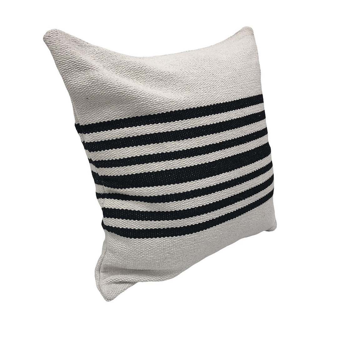 Black and White Striped Square Decorative Throw Pillow - Perfect for Sofa, Bed, and Living Room Decor