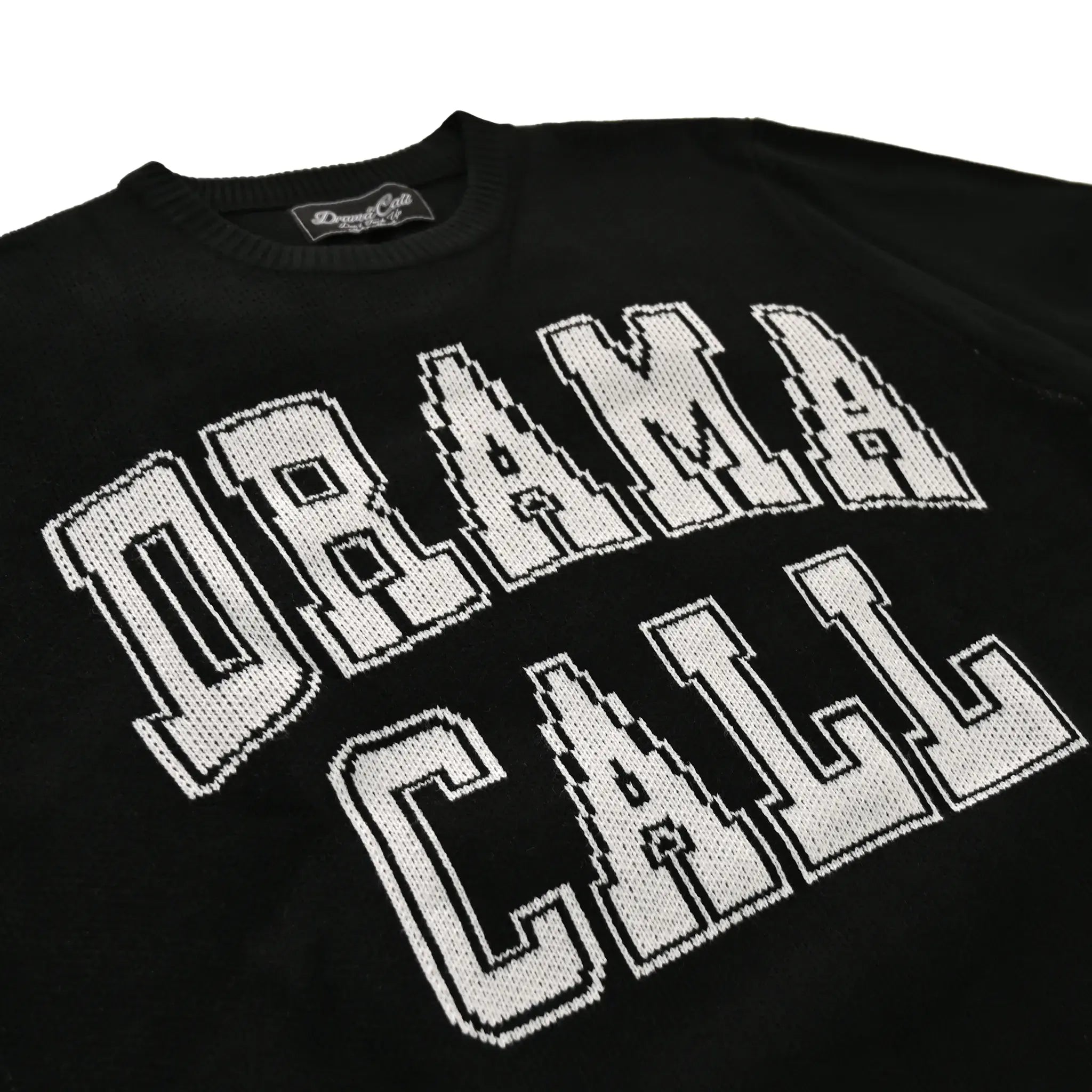 Drama Call Black and White Knit Sweatshirt for Women - Cozy Pullover with Trendy Graphic Design | Perfect for Casual Outfits, Streetwear Fashion, and Winter Layering