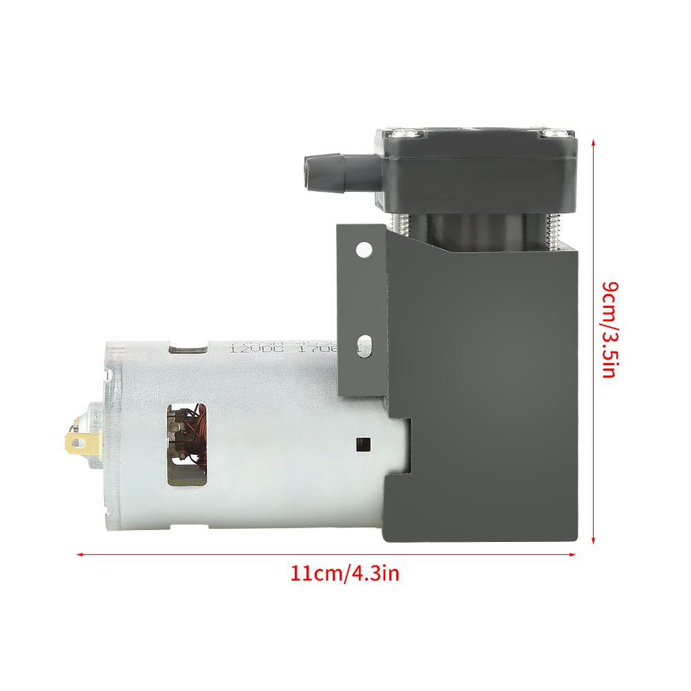 12V DC Mini Vacuum Pump - 42W Brushed Oilless Design, 85KPa 40L/min for HVAC, Medical Equipment, and DIY Projects