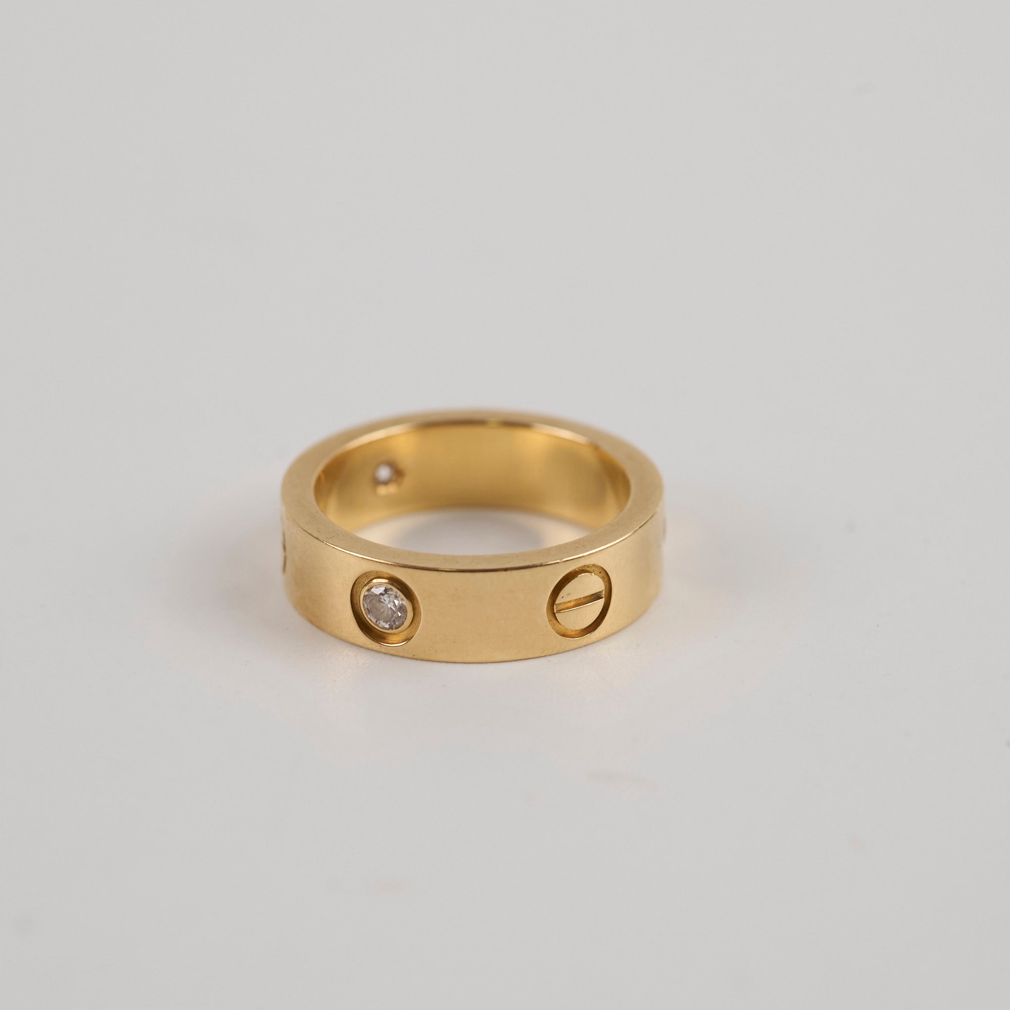 Cartier Love Ring 18K Yellow Gold with 3 Diamonds - Size 53 for Women | Luxury Wedding Band, Anniversary Gift & Everyday Jewelry