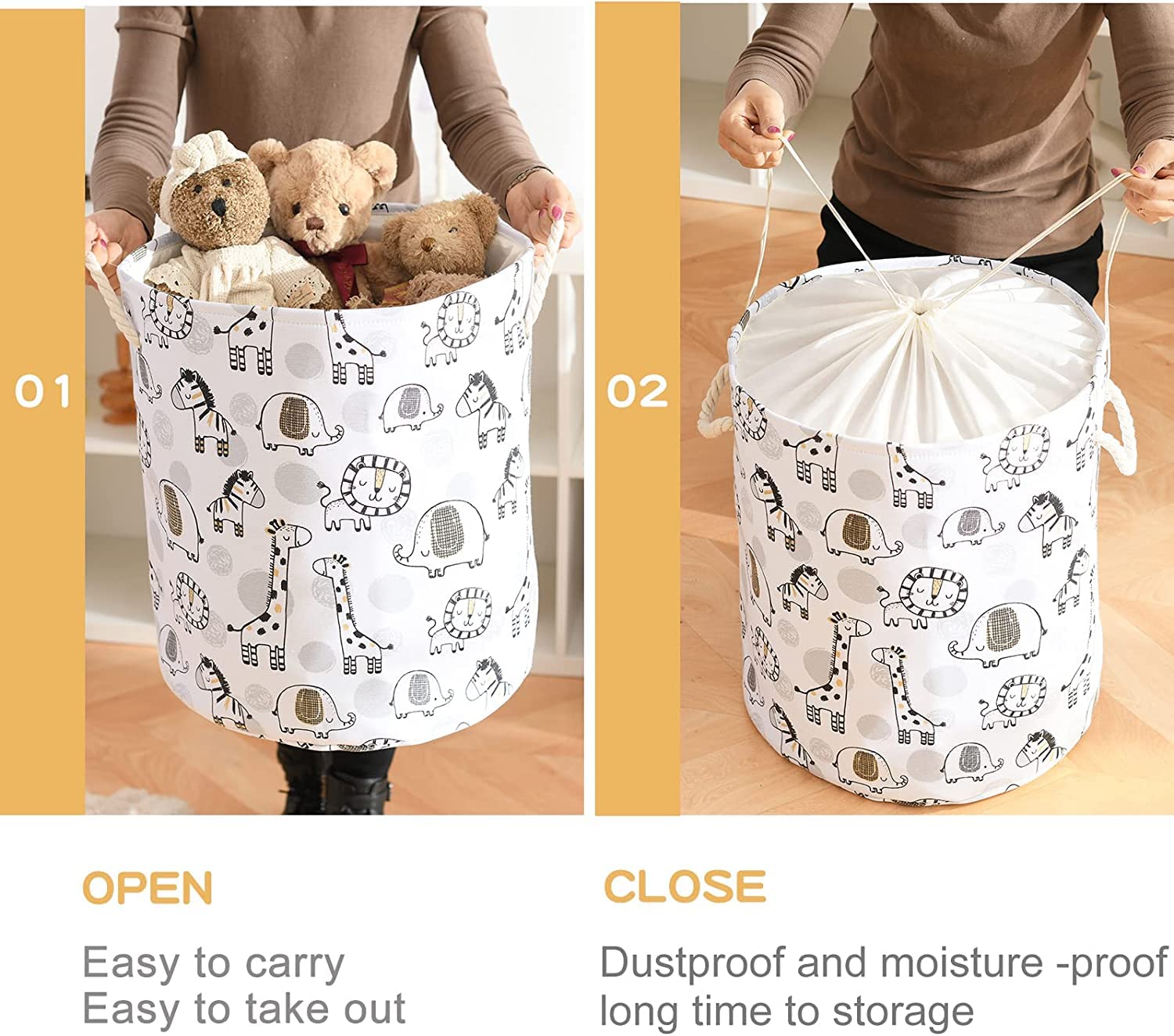 Extra Large Baby Laundry Basket & Toy Storage - Nursery Hamper for Kids Bedroom