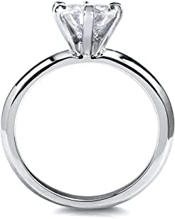0.70 Carat Lab Grown Diamond Solitaire Ring - 14K White Gold Engagement & Wedding Ring (Round Cut, F Color, VS2 Clarity) - Perfect for Proposals, Anniversaries & Bridal Jewelry