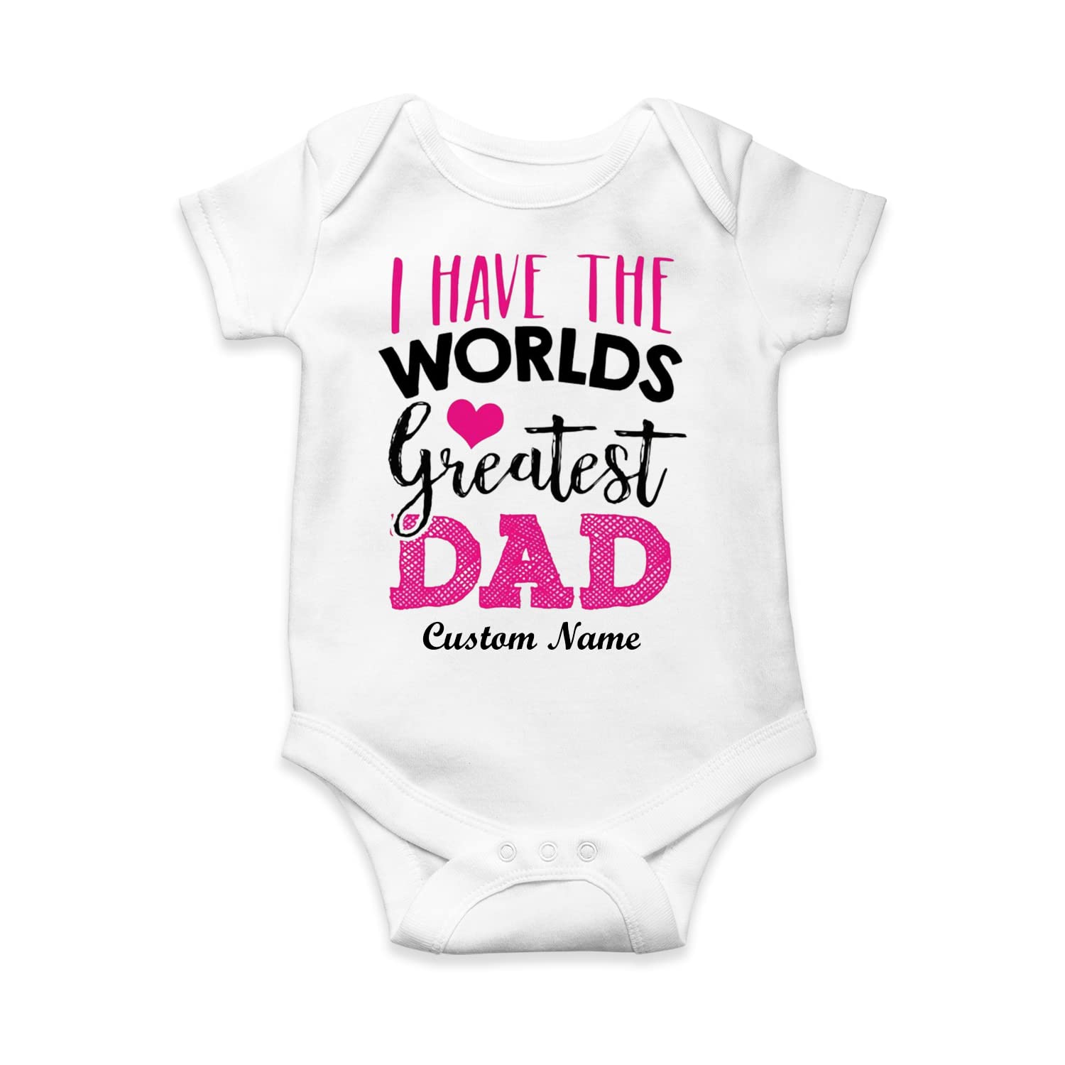 Personalized 'World's Greatest Dad' Baby Onesie Bodysuit - Cute Father's Day Gift for Infants & Toddlers - Perfect for Family Photos, Daddy & Me Moments & Special Occasions