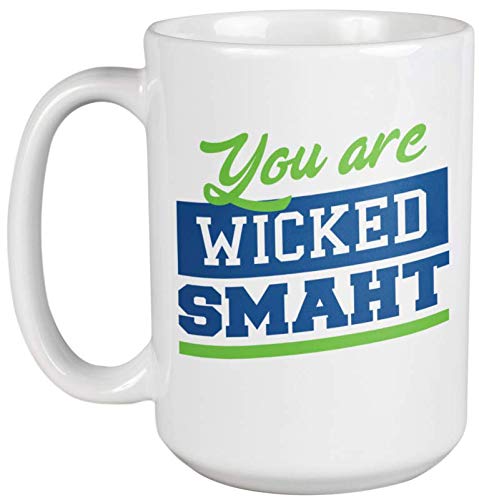 Smart Boston Accent Coffee Mug - 15oz Northeastern University & Harvard Gift for Students, Professionals, Men & Women - Perfect for Tea, Coffee & Office Use