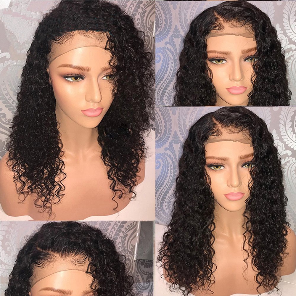 14 Inch Brazilian Human Hair Lace Front Wig - Short Deep Curly Bob Wig with Baby Hair & Pre-Plucked Natural Hairline for Women | Perfect for Daily Wear, Cosplay & Special Occasions