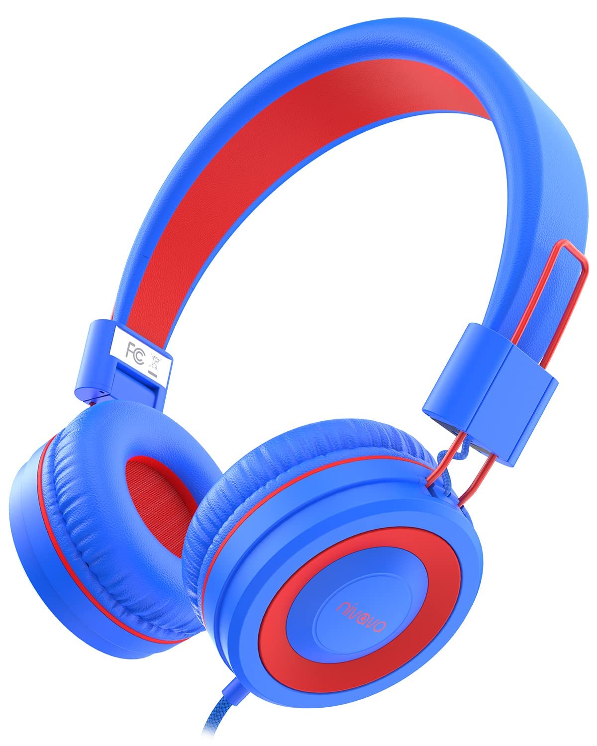 NIVAVA K8 Kids Headphones with Adjustable Headband - Wired On-Ear Headset for Boys & Girls, 3.5mm Jack Compatible with Kindle, Tablet, Cellphone, MP3/4 - Perfect for School, Airplane Travel & Home Learning