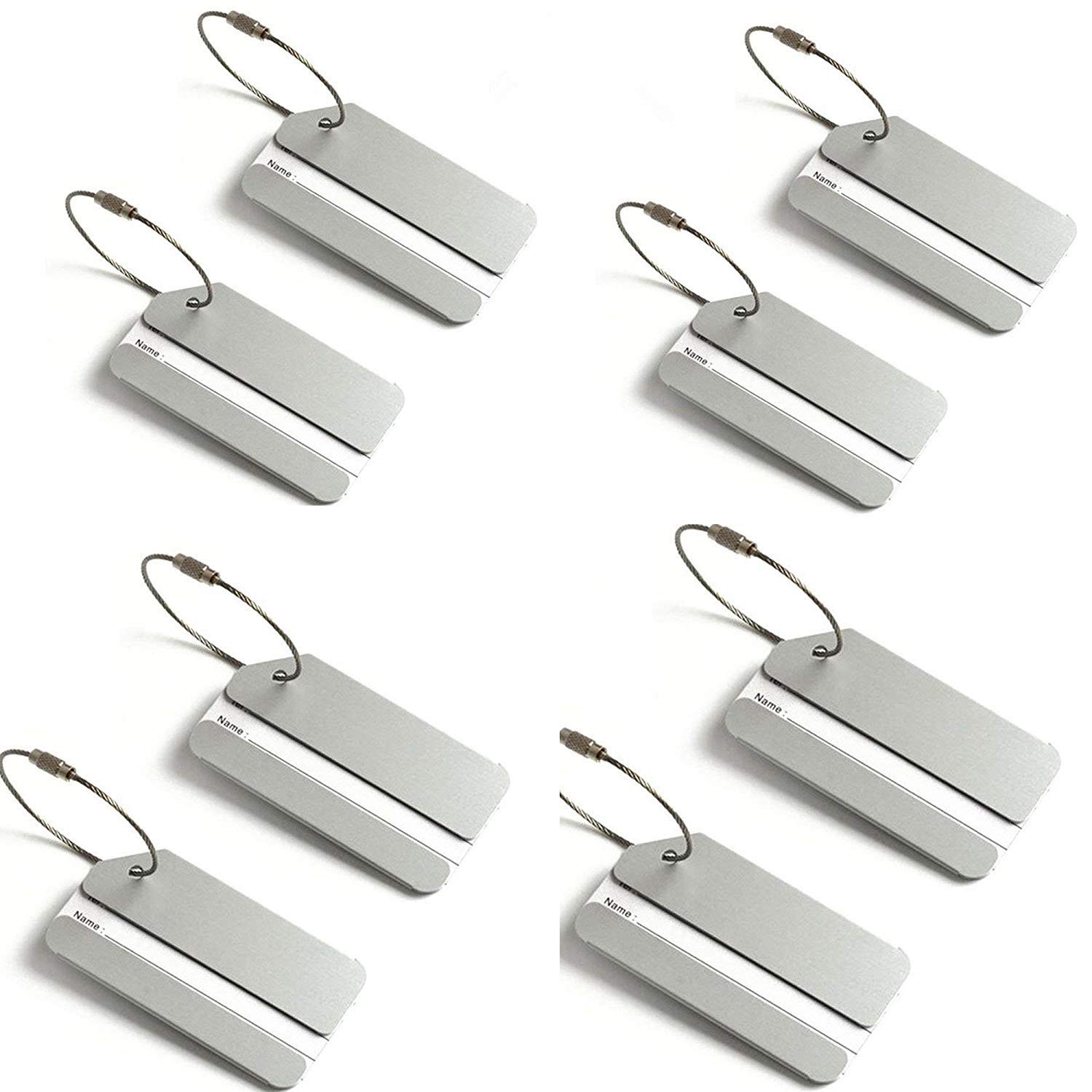8pc Metal Luggage Tags - Durable ID Labels for Travel & Suitcases