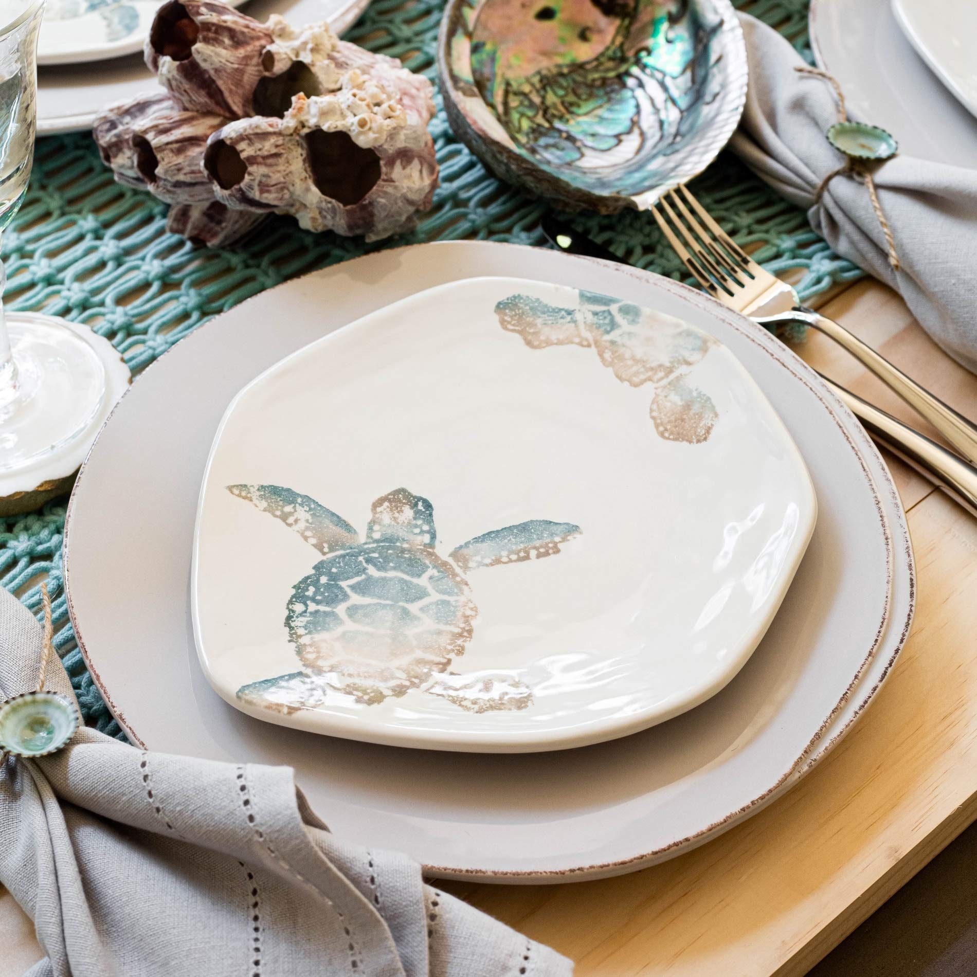 Vietri Tartaruga Assorted Salad Plates - Set of 4, 8