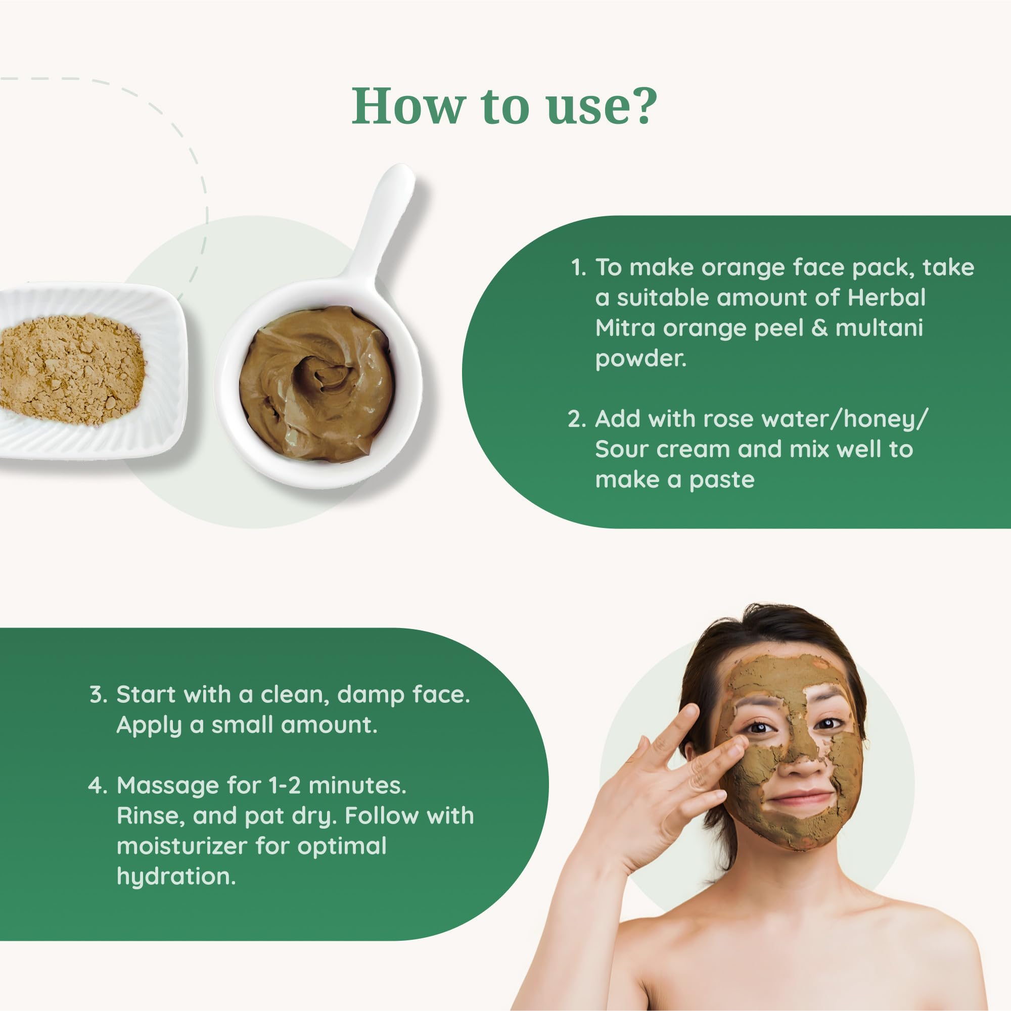 Herbal Mitra Orange Face Pack with Multani Mitti Powder Combo – Tan Removal, Oil Control, Natural Skin Cleansing with Vitamin C, Deep Hydration, Refreshing | Paraben & Sulfate Free – Perfect for Glowing Skin, Daily Skincare Routine & Spa Treatments
