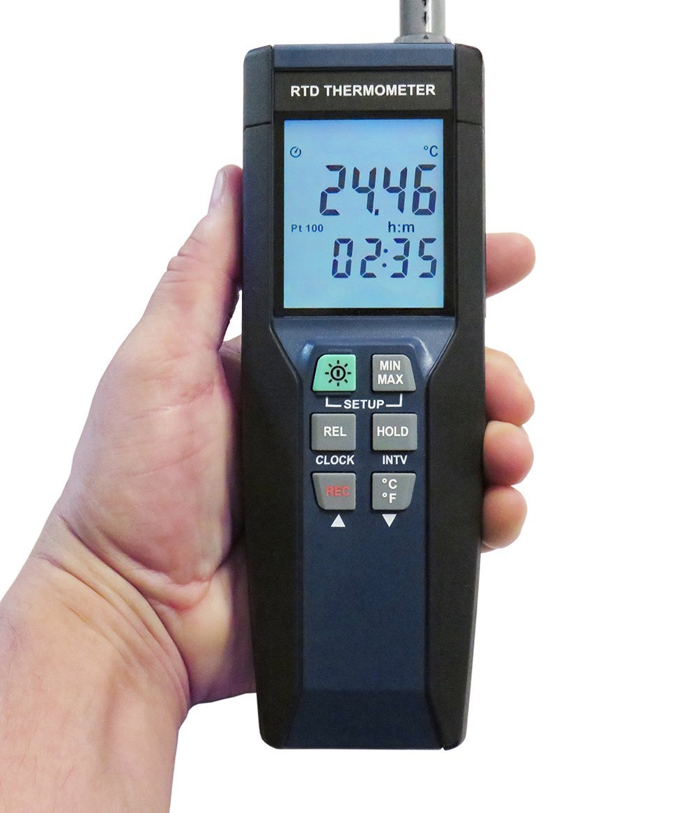 High-Precision Datalogging RTD Thermometer - NIST Certified for Accurate Temperature Measurement | Ideal for Laboratories, Food Safety, and Industrial Monitoring