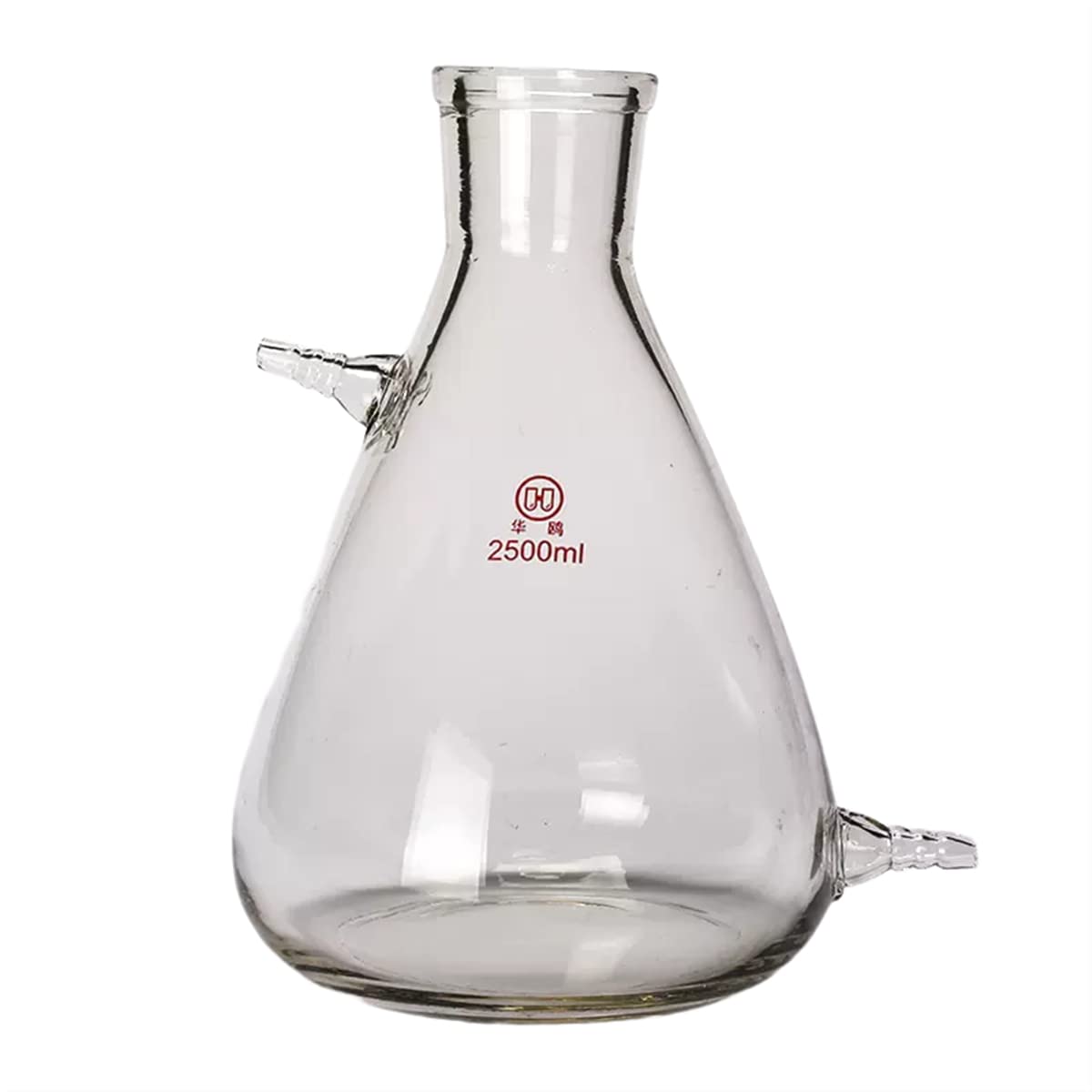Premium Borosilicate Glass Erlenmeyer Flask with 2 Vacuum Adapters - 500ml Lab Filtration Bottle for Chemistry Experiments, Distillation & Scientific Research