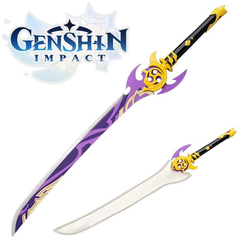 Genshin Impact Raiden Shogun & Kamisato Ayaka Cosplay Katana - Carbon Steel Replica Sword for Anime Fans & Collectors | Perfect for Cosplay, Display & Gift Giving