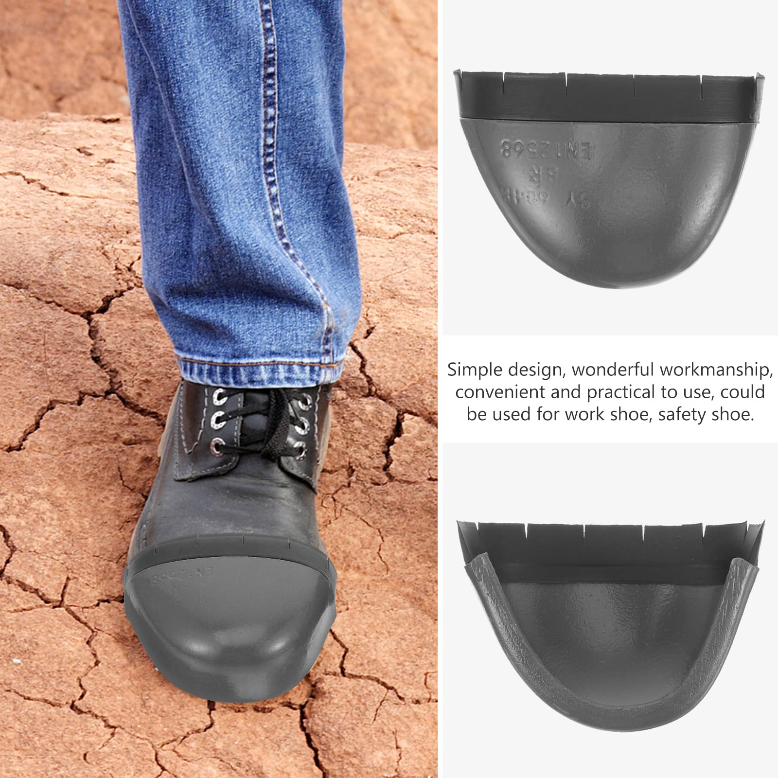 Gadpiparty 1 Pair Steel Toe Caps for Shoes - Universal Metal Toe Cover Protectors for Work Boots & Safety Shoes - Durable Shoe Guard for Men & Women - Perfect for Construction, Warehouse & Industrial Work Safety