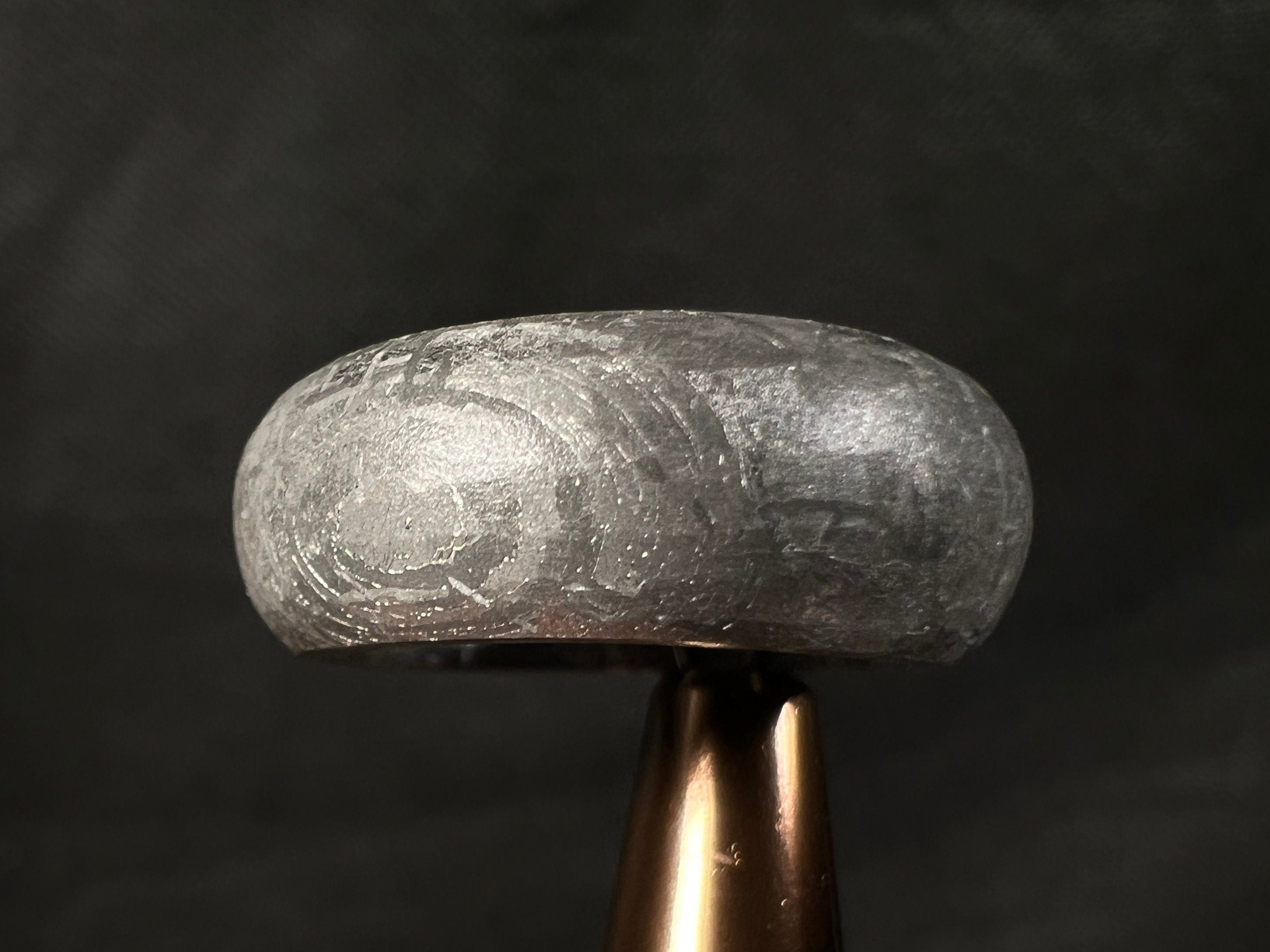 GIBEON Meteorite Ring Size 4.25 - Genuine Meteorite Wedding Band for Men & Women, Astronomy Space Jewelry with Unique Widmanstätten Patterns - Perfect for Engagement, Anniversary & Unique Gifts