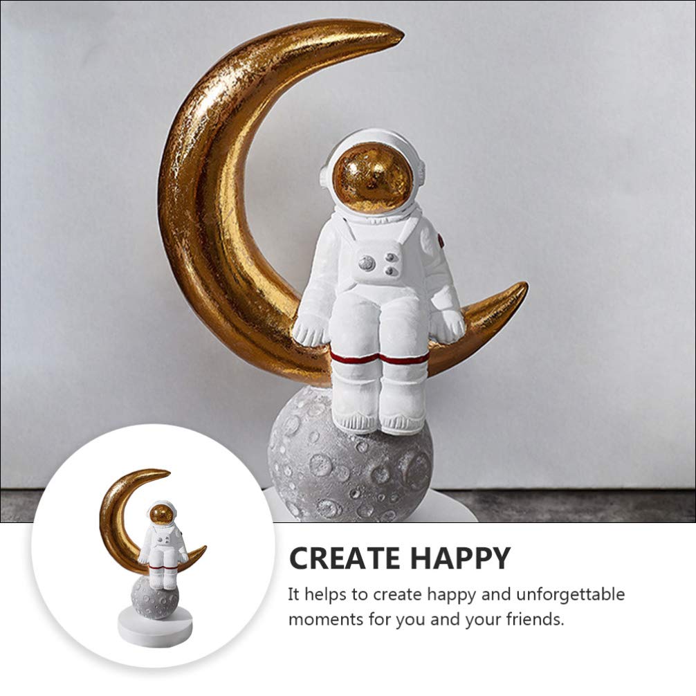 PRETYZOOM Handmade Resin Astronaut Ornament - Cute Cartoon Astronaut Decor for Desktop, Car, Birthday Gifts & Showcase Display - Unique Space-Themed Home Office Decor for Sci-Fi Fans & Collectors