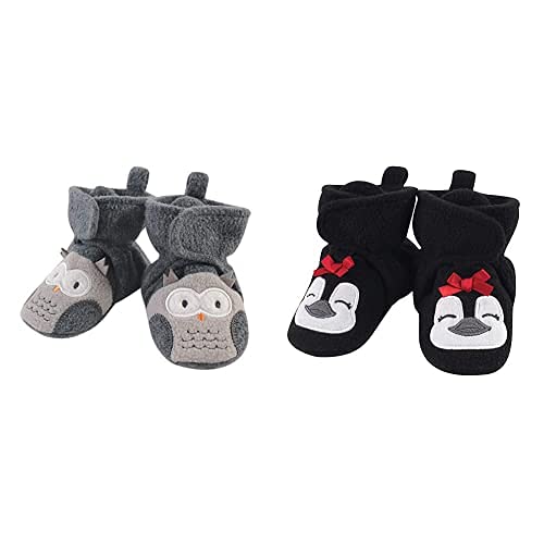 Hudson Baby Fleece Booties 2-Pack - Gray Owl - for 18-24 Months - Cozy Winter Wear