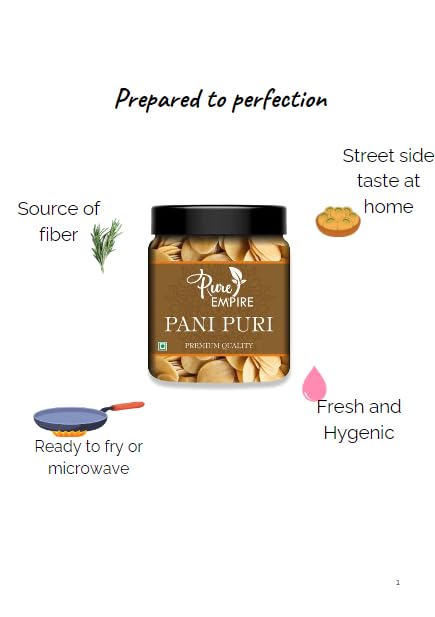 PURE EMPIRE Instant Pani Puri Papad | Ready-to-Fry Golgappa Fryums | Crispy & Crunchy Indian Snack – 500g Jar | Perfect for Homemade Puchka, Party Appetizers & Diwali Celebrations