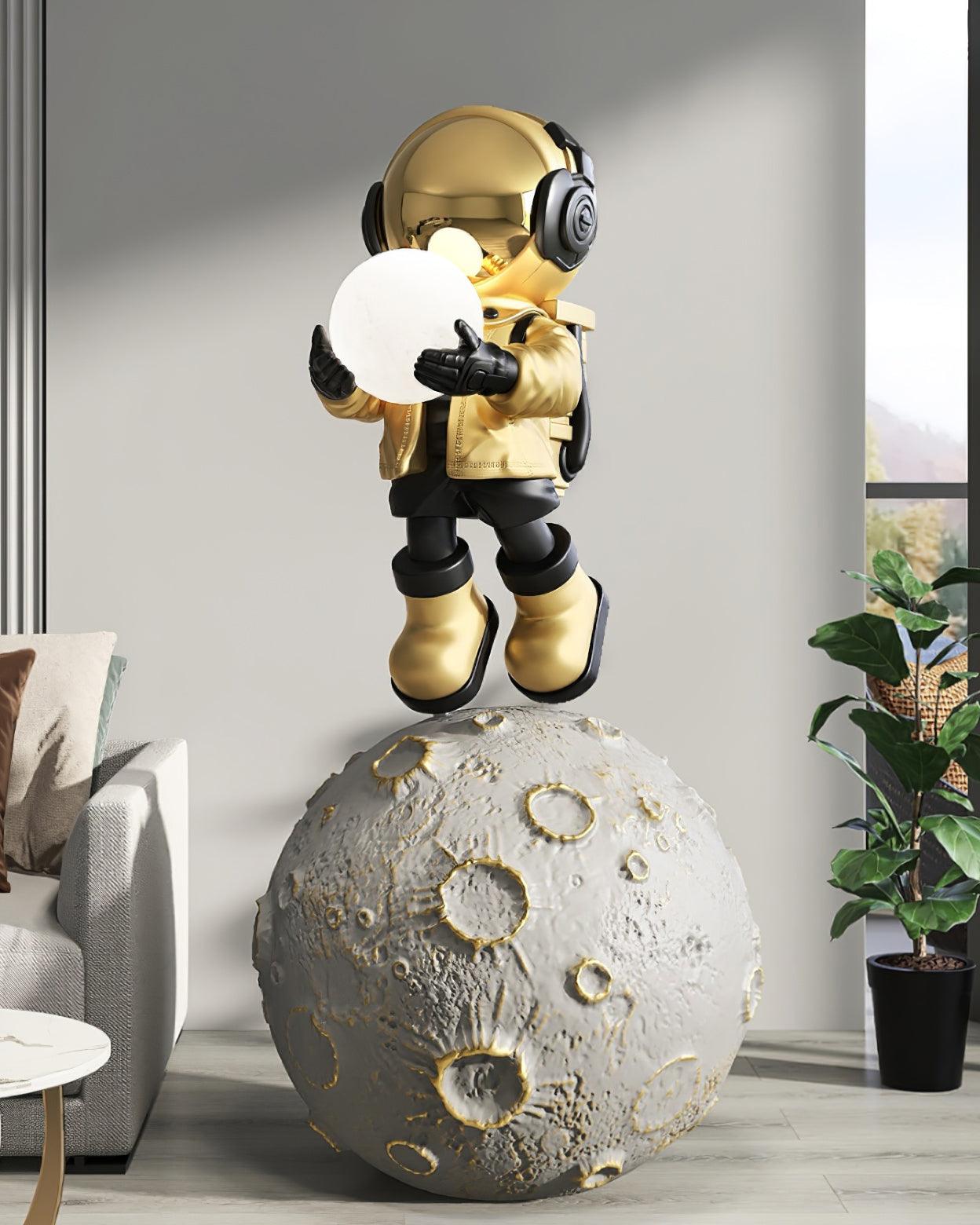 Rechargeable LED Floor Lamp for Living Room - Diver Astronaut Design with Built-in Battery, Modern Night Light for Bedroom, Office, and Study Room