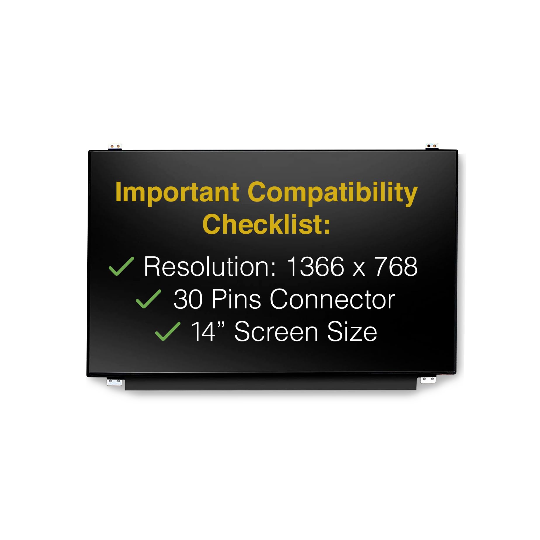 HP 7MC86UA Replacement LCD Screen - 30 Pins HD 1366x768 Glossy LED Display with Repair Tools - Perfect for Laptop Screen Replacement & DIY Fixes