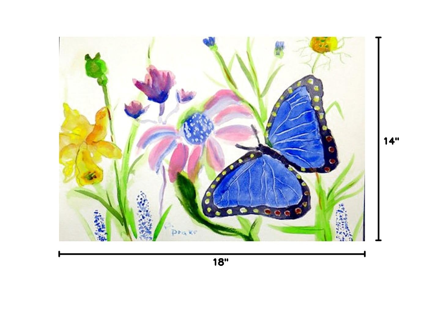 Betsy Drake PM349 Blue Morpho Placemats Set of 4 - Waterproof & Heat-Resistant Dining Table Mats for Kitchen, Restaurant, and Outdoor Picnic Use