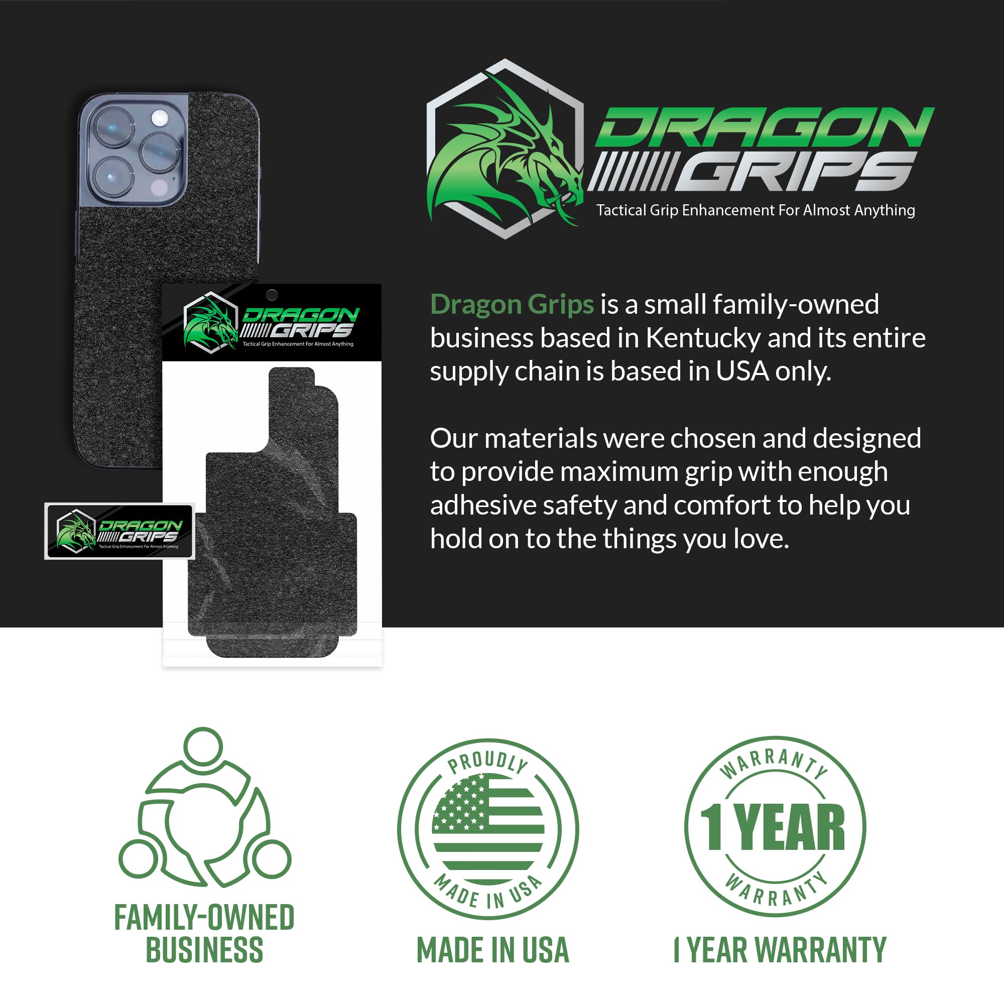 Dragon Grips Cell Phone Grip Tape Stickers for iPhone 12 Mini - Textured Rubber, Non-Slip, Waterproof, Magsafe Charging Compatible - Perfect for Outdoor Activities and Daily Use