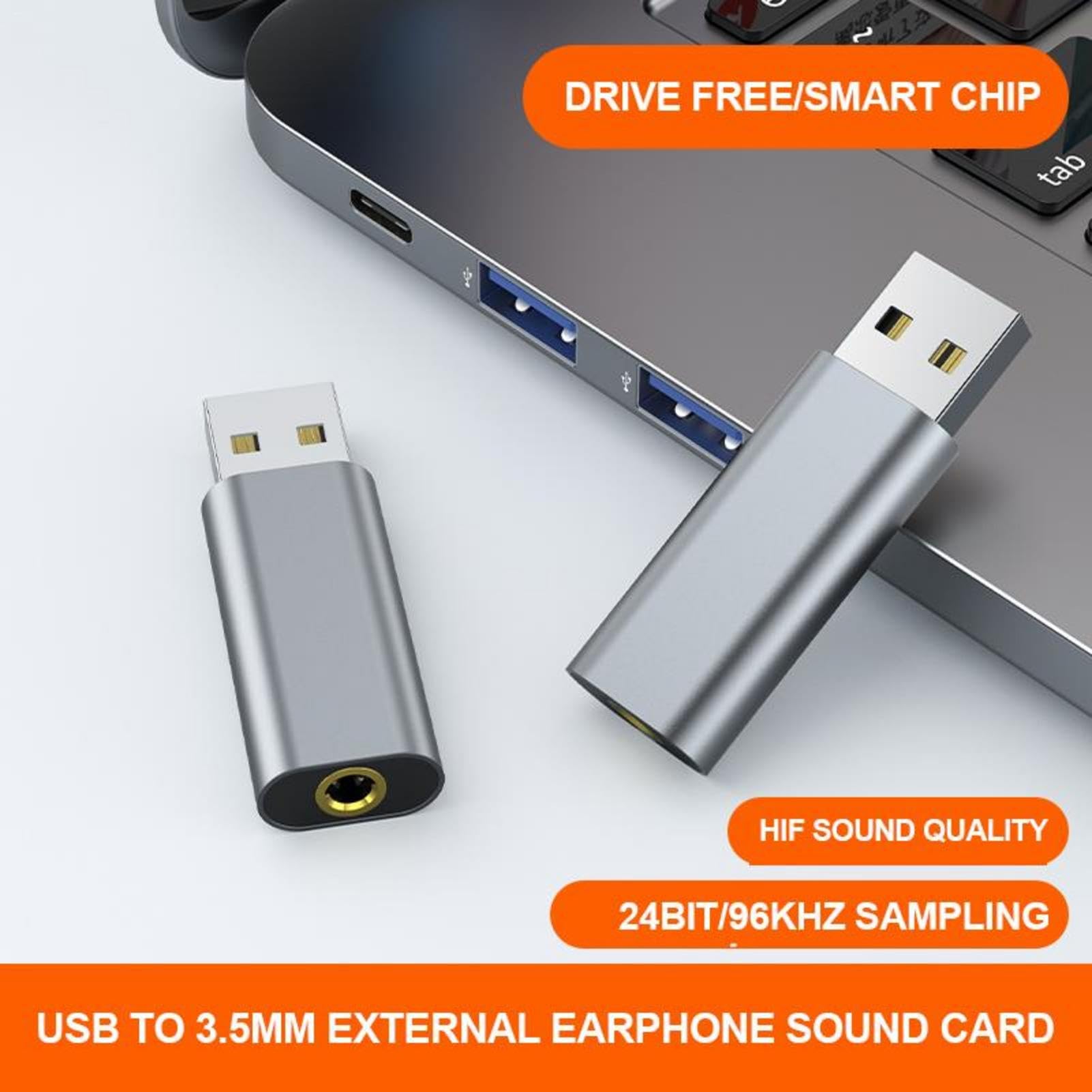 Paodduk USB Sound Adapter - 3.5mm USB Headphone Jack Converter with Audio Driver for Gaming, Streaming & Conference Calls | Compatible with League of Legends, PC Headsets & Laptops | Plug & Play USB Audio Adapter for Home Office & Online Classes