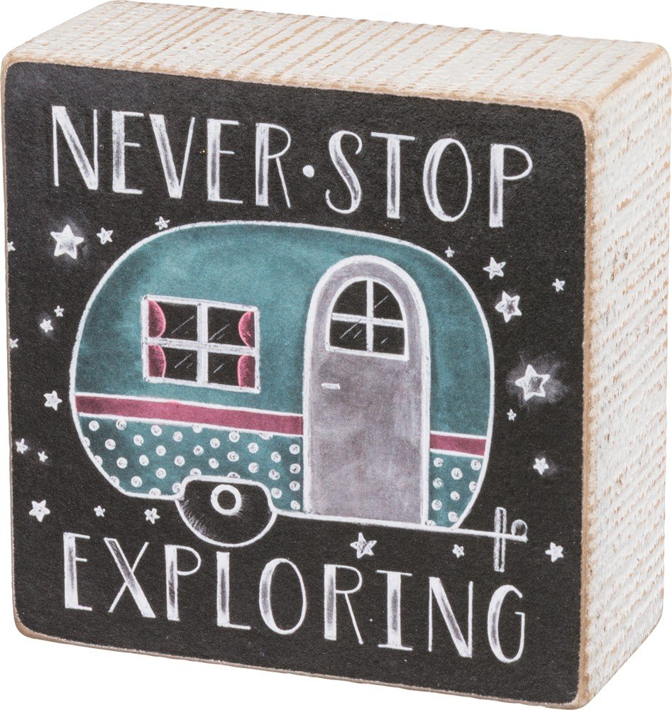 Primitives by Kathy 35293 Never Stop Exploring Chalkboard Sign - 4