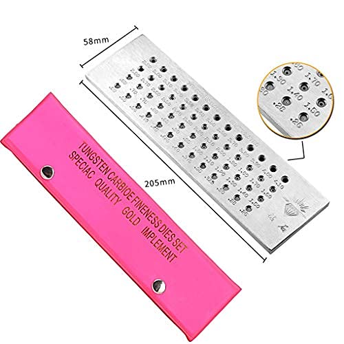 Tungsten Carbide Wire Draw Plate - 52 Holes (0.26-4.00mm) Jewelry Making Tool for Metal Wire Drawing, Shaping & Crafting - Perfect for DIY Jewelry, Beading & Metalwork Projects