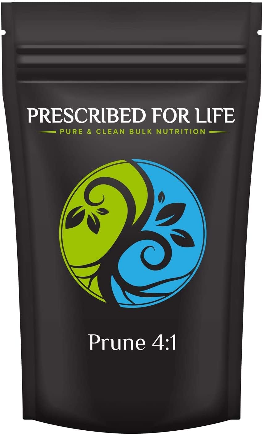 Prescribed For Life 4:1 Prune Powder - Dried Plum Superfood Supplement with Vitamins, Antioxidants & High Fiber - Great for Smoothies, Baking & Capsule Filling (2kg / 4.4lb) - Perfect for Digestive Health, Weight Management & Natural Energy Boost