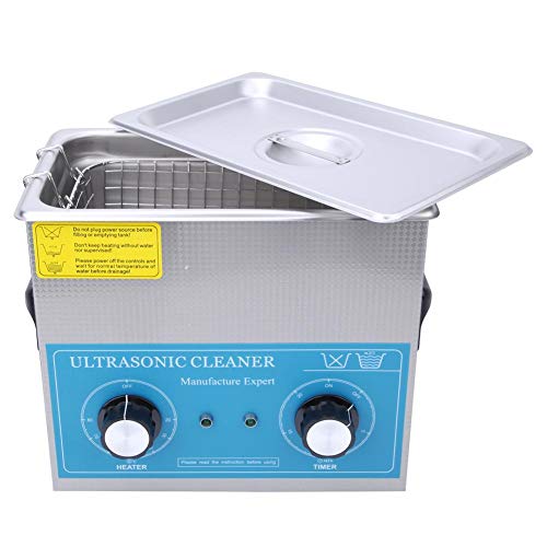 2 Vibration Heads 4.5L Ultrasonic Cleaner with Stainless Steel Tank, Mechanical Timing & Heating Function - Professional Lab Equipment for Jewelry, Watches, Glasses, and Dental Tools Cleaning (240HT Model)