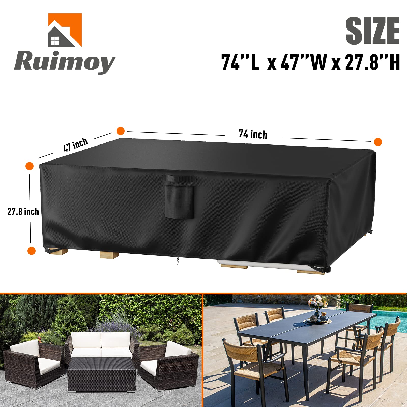 Waterproof 600D Heavy Duty Patio Furniture Covers - 74