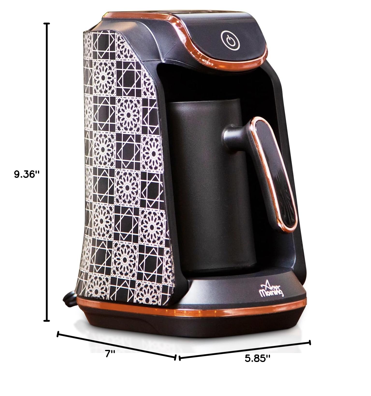 Electric Turkish Coffee Maker with Auto Shut Off & Anti Overflow - 4 Cup (8 Oz) Small Coffee Machine for Arabic, Greek & Turkish Coffee - Perfect for Home, Office & Restaurant Use - Black