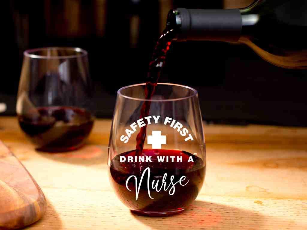 Unbreakable Tritan Plastic Stemless Wine Glass for Nurses - 16oz Shatterproof Cup with 